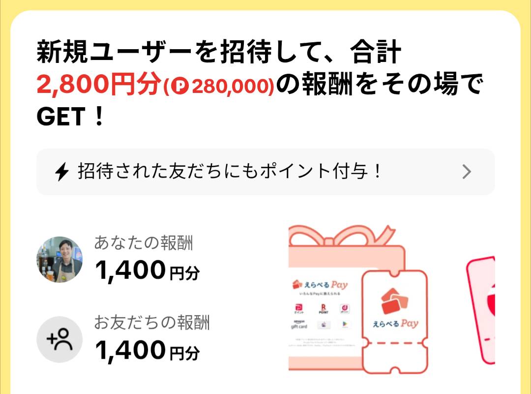 TikTokライトの友達招待キャンペーン特典